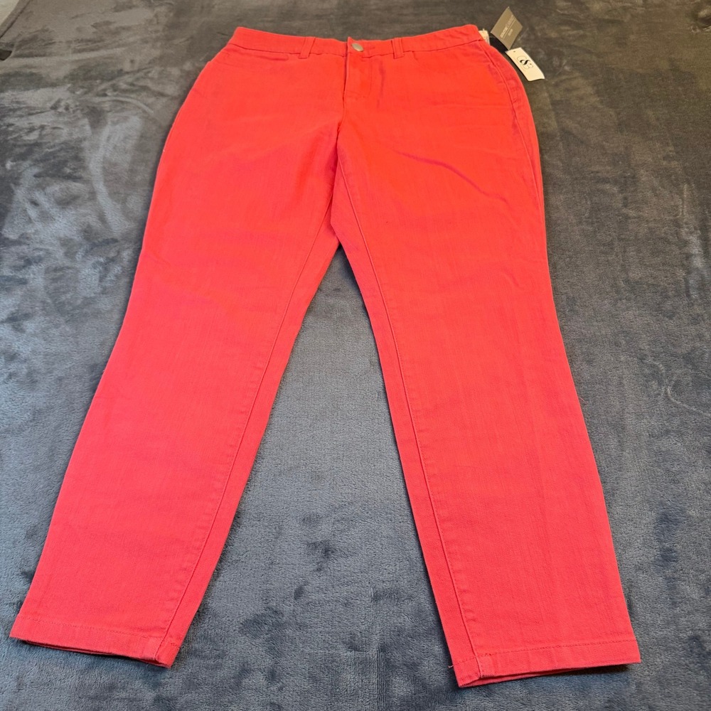 Christopher & Banks Signature Slimming Petite Coral Straight Leg Pants Womens 6P